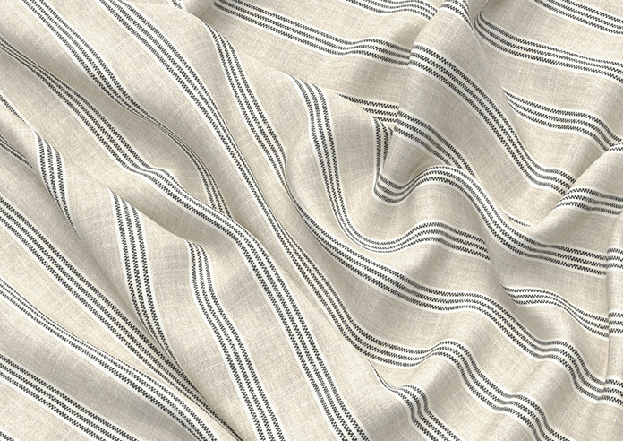Emily Bond George Stripe Print, Charcoal - Roman Blind - Image 4